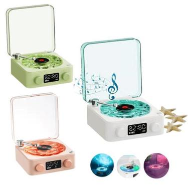 Imagem de Caixa De Som Bluetooth Retrô Vintage Luminária Sons do Mar Despertador