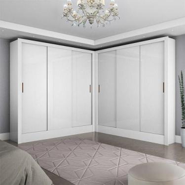 Imagem de Closet Casal Duplo Dubai 6 Portas 6 Gavetas Branco - CARIOCA MÓVEIS