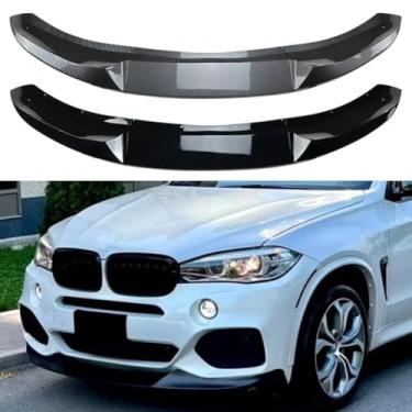 Imagem de Spoiler divisor de lábios para para-choque dianteiro compatível com X5 F15 M Sport 2014-2018 Kit de carroceria acessórios para carro (preto brilhante)