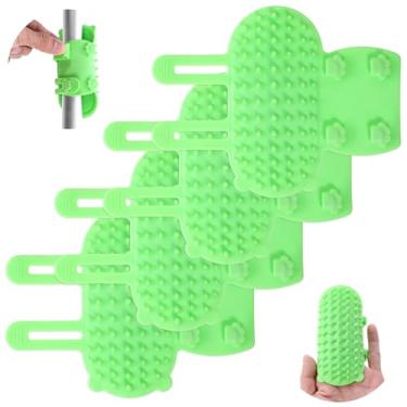 Imagem de Classicseali 4 peças de almofada de silicone para gatos, auto-tratador para gatos em ambientes internos, arranhador de canto macio para gatos de interior, verde