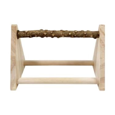 Imagem de Ioensy Suporte de madeira para, suporte para treinamento de pássaros, brinquedo multifuncional para playground, gaiola, atividade, tentilhão, Sem Taça