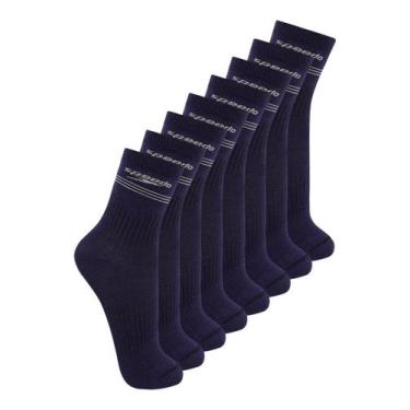 Imagem de Kit com 8 Pares de Meias Esportiva Cano Médio Speedo 8030, Azul marinh