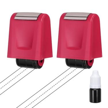 Imagem de PATIKIL 2 peças de carimbos tracejados para prática de linhas de escrita à mão, carimbos com autotinta, tiras de frases para prática de caligrafia para professores, sala de aula, escritório, casa