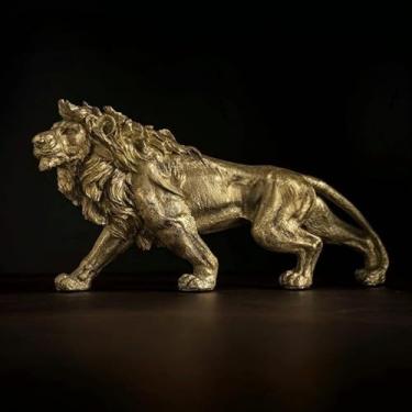 Imagem de Rei Leão Escultura em Resina, Decoração Artística, Estatuetas Colecionáveis, Estátua, Loja Doméstica, Adega, Sala de Estar, Entrada, Escritório, Mesa, Artesanato Animal, Decoração (Leão)