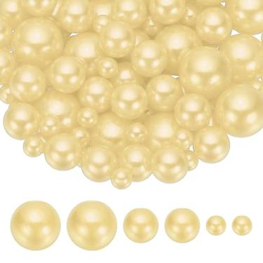 Imagem de PATIKIL Contas de pérolas falsas de 8/14/20 mm, 150 peças de enchimento de vaso de centro de mesa, contas redondas para festa, aniversário, casamento, decoração de mesa, caixa de presente, amarelo