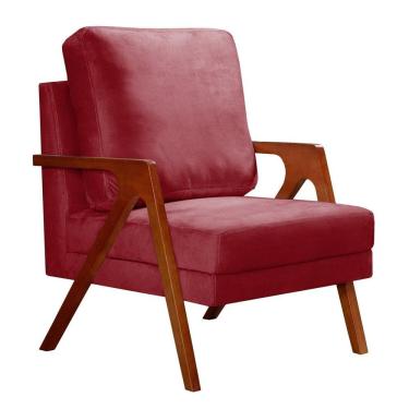 Imagem de Poltrona Kiara Decorativa Moderna Confortável Sala Recepção Flecha Bordô