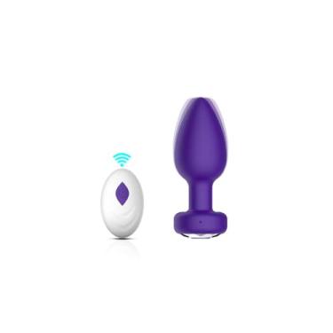 Imagem de Plug Anal em Silicone: 10 Modos de Vibração e Controle Remoto (Purple)
