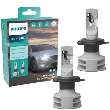 Imagem de Par Lâmpada Philips LED Ultinon Pro5100 HL H4 13,2V 12W P43t
