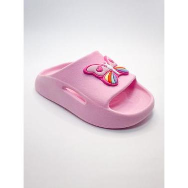 Imagem de Sandália Chinelo Slide Nuvem Menina Infantil com Borboleta Leve Confor