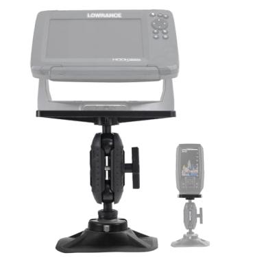 Imagem de HITORHIKE Suporte universal para localizador de peixes para caiaque - com opções de braço transdutor, base esférica, placas duplas, serve para eletrônicos de 23 cm, compatível com Garmin/Lowrance
