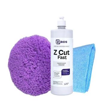 Imagem de Composto Polidor Zacs Zcut Fast Kit c/Boina Lã + Flanela - VONIXX