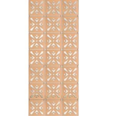 Imagem de Kit 12 Placas Mdf Divisórias de Ambientes Biombos Madeira Arte Decore Sala Quarto Placas Moldura Para Paredes Repartição(Kit 12 Divisória crú)