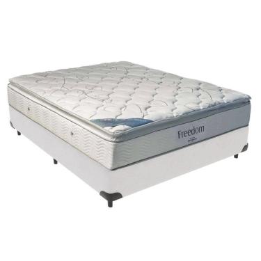 Imagem de Cama Box Casal E Colchão Freedom Ortobom D33 Branco