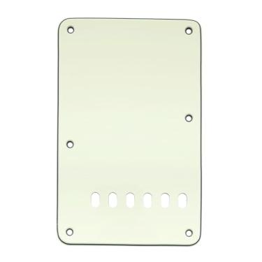 Imagem de Musiclily 6 Furos Vintage Escudo Traseiro para Tremolo de Guitarra Fender EUA/Mexicana Standard Stratocaster Estilo Moderno,3 Camadas Marfim