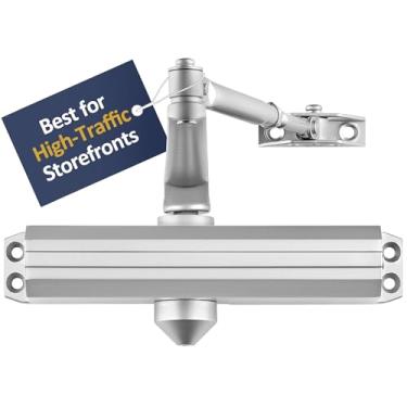 Imagem de Fecho de porta de alumínio fundido comercial de grau 1 para uso pesado para lojas, modelo Lawrence Hardware LH5016 - para entradas/portas de alto tráfego. Norton 1600 Footprint, Aluminum (AL)