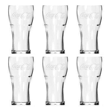 Imagem de Jogo 6 Copos Em Vidro 470Ml Linha Contour Coca Cola Cristal