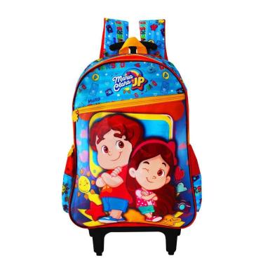 Imagem de Mochila Escolar De Rodinhas Maria Clara & Jp Masculina Azul