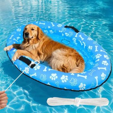Imagem de Dog Pool Float Pasara Large 59x39cm, à prova de perfurações, 50 kg, az