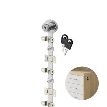 Imagem de Fechadura de Gavetas Múltipla Barra 50 Cm Tranca Lateral - Hardt