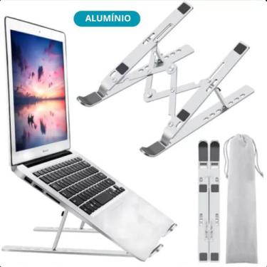 Imagem de Suporte Prateado Dobrável Ergonomico Para Notebook Articulado - LIPPIN
