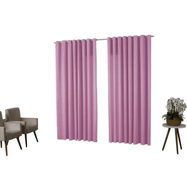 Imagem de Cortina Oxford 3,00X2,50 Sala Quarto Porta Rosa