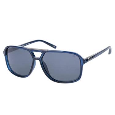 Imagem de Caterpillar Óculos de sol aviador polarizados Precision 8505, Azul marinho/cristal brilhante, 58 mm