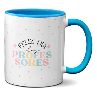 Imagem de Caneca Feliz Dia Dos Professores Xícara Criativa Frase (Azul)