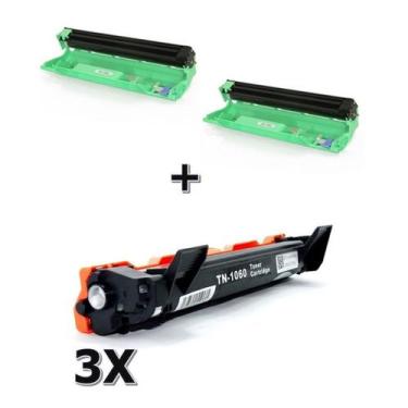 Imagem de Kit 2X Cartucho Cilindro + 3 Toner 1060  P/ Uso  DR 1060 + TN 1060 - I