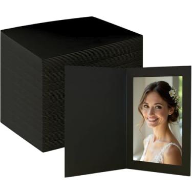 Imagem de Apprabbr Pastas de fotos 10 x 15 cm, porta-retrato de papelão, porta-fotos, porta-retratos para o dia dos pais, formatura, aniversário, casamento (preto, pacote com 200)