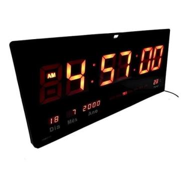 Imagem de Relógio Led Digital Grande Parede Calendário Termômetro 46Cm - Shopbr