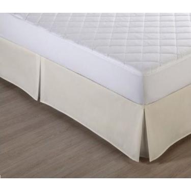 Imagem de Saia Para Cama Box Queen Creme Com Pregas Admirare