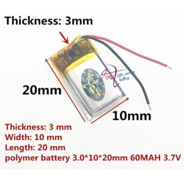 Imagem de Bateria 3.7v 60 Mah  Caneta Bluetooth Fones Óculos Mp3 - - bgb