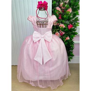 Imagem de Vestido Jardim Encantado Longo Borboletas Rosa Bebe - Fabuloso Ateliê,