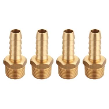 Imagem de T TANYA HARDWARE Pacote com 4 acessórios de mangueira de ar, 3/20.3 cm NPT para farpa de 3/20.3 cm, adaptador de farpa de mangueira, acessórios para tubos de latão macho rosqueado
