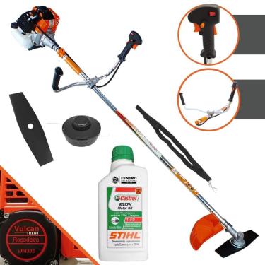 Imagem de Roçadeira Lateral 43cc VR430S Vulcan Á Gasolina 2 Tempos 1,7hp de Potência C/ Lâmina 2 Pontas e Carretel Nylon + ÓLEO STIHL 2T