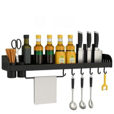 Imagem de Prateleira Organizadora Cozinha de Alumínio Suporte Parede Porta Tempe