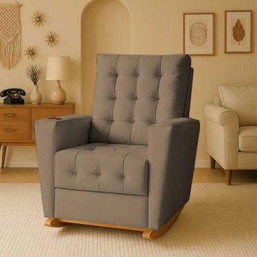 Imagem de Poltrona de Amamentação Duna com Balanço  Ideal para Quartos de Bebê -