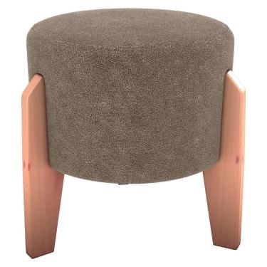 Imagem de Puff Decorativo Para Sala Luxo 44x44 Cm Boucle F498 Milani Store Marrom