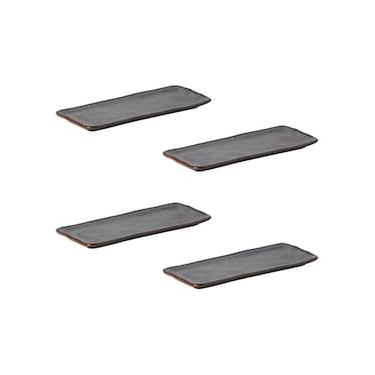 Imagem de Conjunto de Travessas Retangulares Médias Porto Brasil Orgânico Titanium 33x13cm - 4 Peças