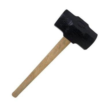 Imagem de Marreta Cabo De Madeira Lixado Encerado Cunha Madeira 8kg - MINASUL