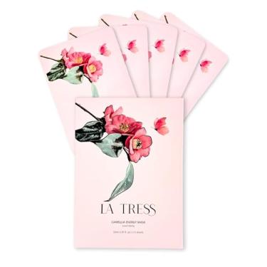 Imagem de LA TRESS Camellia Energy Máscara facial coreana, beleza coreana cuidados com a pele (5 folhas)