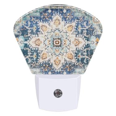 Imagem de AKKAVNIA Tapete vintage luz noturna plug-in lâmpada noturna decorativa de parede com sensor de crepúsculo ao amanhecer luz noturna led quarto cozinha corredor escadas lâmpada de parede