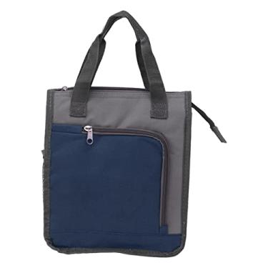 Imagem de Bolsa térmica portátil, bolsa térmica à prova d'água com alça alargada para acampamento (azul escuro)