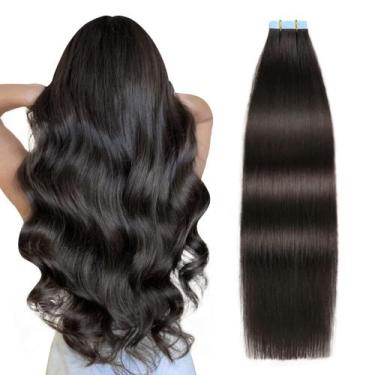Imagem de Fita adesiva em extensões de cabelo SUYYA Natural Black 30cm 60g/pacot