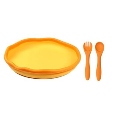 Imagem de Rrlihjgu Conjunto de Utensílios de Silicone para Bebé | Talheres com para Bebé,Pratos Silicone Grau Alimentar para Treino Alimentar,Forma para Casa Crianças