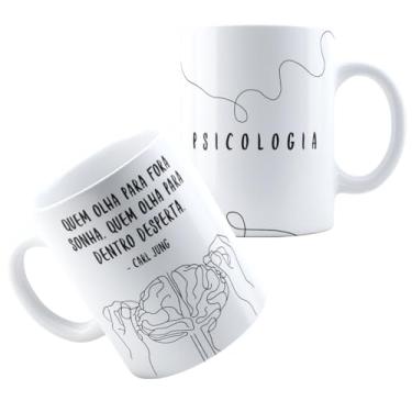 Imagem de Caneca Xícara de Porcelana Cerâmica Personalizada Com Estampa Profissão Psicologia Para Psicólogo Psicóloga MD1