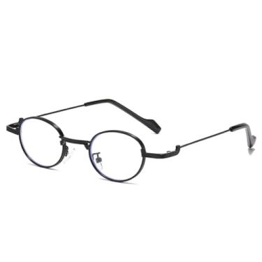 Imagem de Óculos de sol femininos ovais com armação de metal exclusiva retrô, fashion, transparente, lentes oceânicas, UV400, óculos de sol punk da moda para homens (preto transparente)