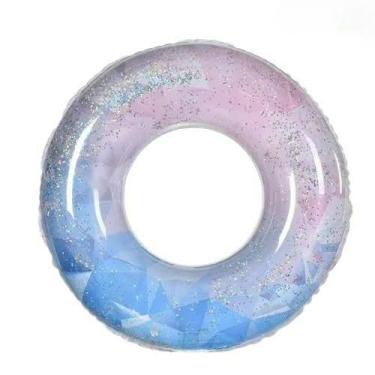 Imagem de Boia Redonda com Glitter Circular Infantil Praia Piscina Verão 60cm/70cm/80cm(80CM)