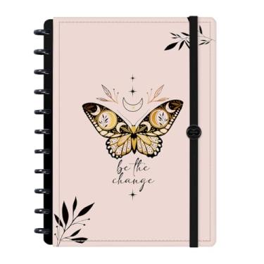 Imagem de Caderno Disco Inteligente G Cosmos Borboleta Nude 80 Fls