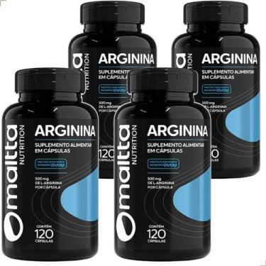 Imagem de Kit 4 Arginina 480 Cápsulas Pré Treino Puro Aminoácido Natural LArgini